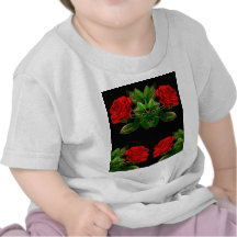 Rosas rojos en diseño abstracto floral del terciop camisetas