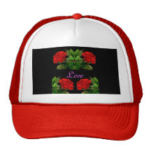 Rosas rojos en diseño abstracto floral del terciop gorros  
