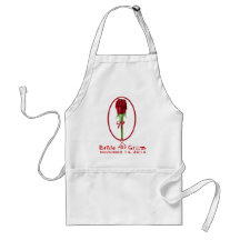 Rosas rojos que casan el delantal