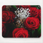 Rosas rojos y ramo Mousepad de la oficina de la re