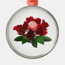 Rosas rojos y un color de rosa rosado adornos de navidad