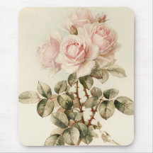Rosas románticos del Victorian del vintage Tapete De Ratones