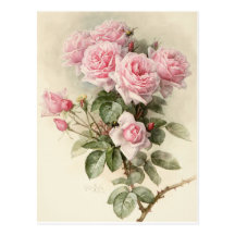 Rosas románticos del Victorian del vintage Postal