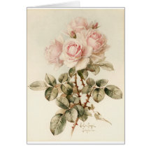 Rosas románticos del Victorian del vintage Felicitación