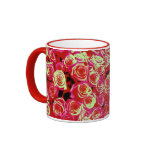 Rosas rosados brillantes tazas