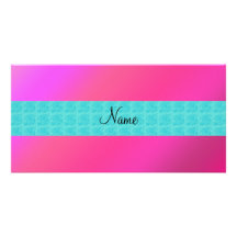 Rosas rosados conocidos personalizados de la turqu tarjetas personales