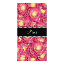 Rosas rosados conocidos personalizados tarjeta fotográfica personalizada