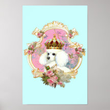 Rosas rosados de la princesa n del caniche posters
