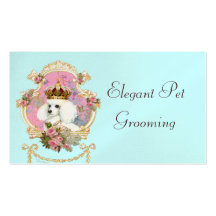 Rosas rosados de la princesa n del caniche tarjetas de visita