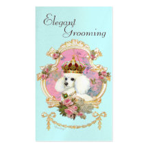 Rosas rosados de la princesa n del caniche tarjetas de visita