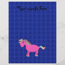 Rosas rosados del azul del unicornio tarjetones