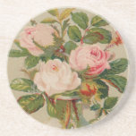 Rosas rosados del vintage posavasos diseño