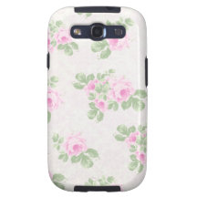 Rosas rosados elegantes florales del vintage galaxy SIII protector