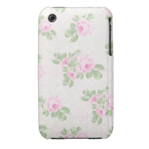 Rosas rosados elegantes florales del vintage iPhone 3 Case-Mate cobertura