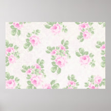Rosas rosados elegantes florales del vintage posters