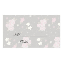 Rosas rosados en el diseño floral negro Placecards Tarjetas De Visita