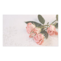 rosas rosados en tela texturizada plantilla de tarjeta de visita