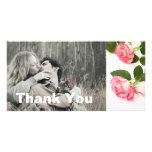Rosas rosados hermosos, gracias tarjeta de la foto tarjeta fotografica personalizada