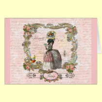 Rosas rosados negros de Marie Antonieta del canich tarjetas