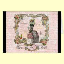 Rosas rosados negros de Marie Antonieta del canich tarjetas
