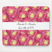 Rosas rosados que casan favores alfombrillas de ratón