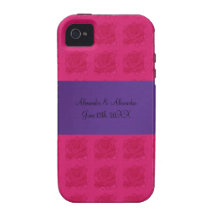 Rosas rosados que casan favores Case-Mate iPhone 4 carcasas