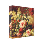 Rosas y caoba por la lona de Longpre Wrapped Impresion De Lienzo