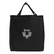 Rosas y cordón - tote de la novia bolsas