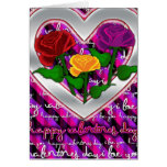 Rosas y tarjeta coloridos del día de San Valentín 