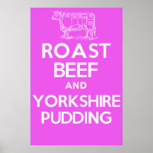 Rosbif y pudín de Yorkshire (rosa) Posters