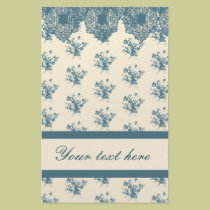 Rose azul Toile y cordón papeleria