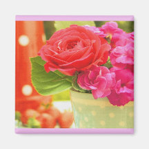 Rosenmagnet pink magnete