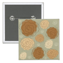 Roses Abstract Button