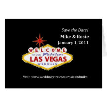 Rosie y invitación de boda de Las Vegas de Mike Felicitaciones