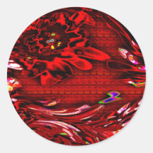 Rote Fantasien Runder Sticker
