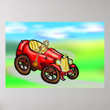 Rotes altes Auto Plakatdrucke
