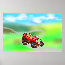 Rotes altes Auto Posters