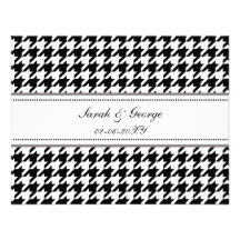 rsvp blanco y negro del boda del houndstooth invitacion personalizada
