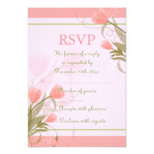RSVP floral rosado y verde elegante Invitacion Personalizada