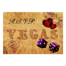 rsvp púrpura 3,5 x 5 de Vegas del vintage de los d Anuncio
