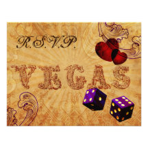 rsvp púrpura del boda de Vegas del vintage de los  Invitacion Personal