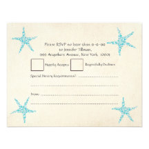 RSVP que casa estrellas de mar de la aguamarina de Invitacion Personalizada
