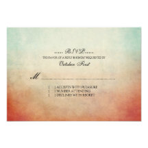 RSVP que se casa bohemio rojo y azul rústico Invitación Personalizada