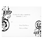 RSVP que se casa elegante floral blanco y negro Comunicado Personal