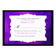 RSVP que se casa gótico púrpura apenado personaliz Invitación Personalizada