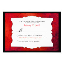 RSVP que se casa gótico rojo apenado personalizado Invitacion Personal