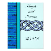 RSVP que se casa náutico anudado azul Invitaciones Personalizada
