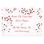 RSVP rojo y blanco del día de fiesta de la baya de invitaciones