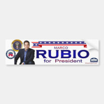 Rubio para el presidente pegatina para el parachoq pegatina de parachoque