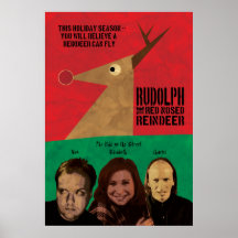 Rudolph el reno sospechado rojo - una junta del poster